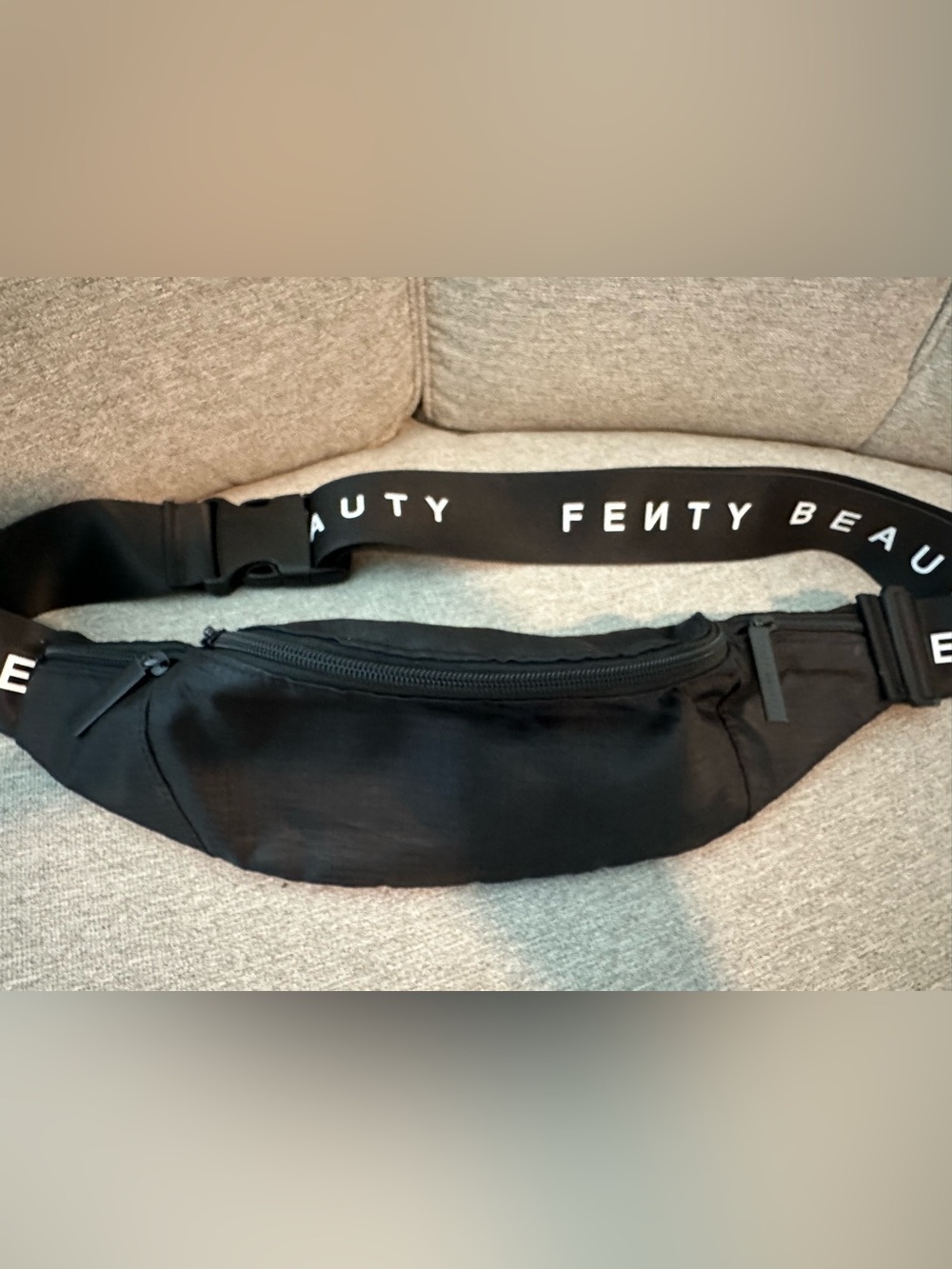 Fenty Beauty Black Belt Bag with Branded Strap
